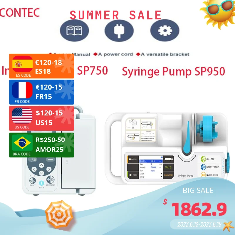 CONTEC Syringe Pump LCD Alarm Function Extermal Power Supply SP950 Patient Monitor Micro-dose Control
CONTEC Syringe Pump LCD Alarm Function Extermal Power Supply SP950 Patient Monitor Micro-dose Control