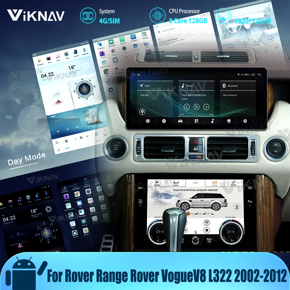 12.3 HD Inch Multimedia Player Car Radio For Land Rover Range Rover Vogue V8 L322 2002-2012 Touch Screen Head unit with AC panel
12.3 HD Inch Multimedia Player Car Radio For Land Rover Range Rover Vogue V8 L322 2002-2012 Touch Screen Head unit with AC panel