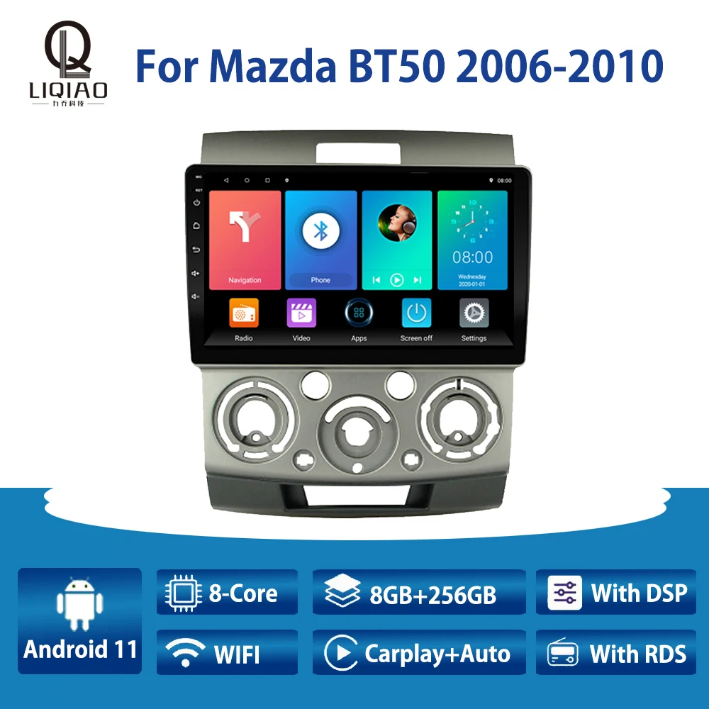 LIQIAO Android 11 автомобильный радиоприемник для Mazda BT-50 2006-2010 Carplay Автомобильный мультимедийный видеоплеер навигация GPS Buletooth RDS OBD
LIQIAO Android 11 автомобильный радиоприемник для Mazda BT-50 2006-2010 Carplay Автомобильный мультимедийный видеоплеер навигация GPS Buletooth RDS OBD