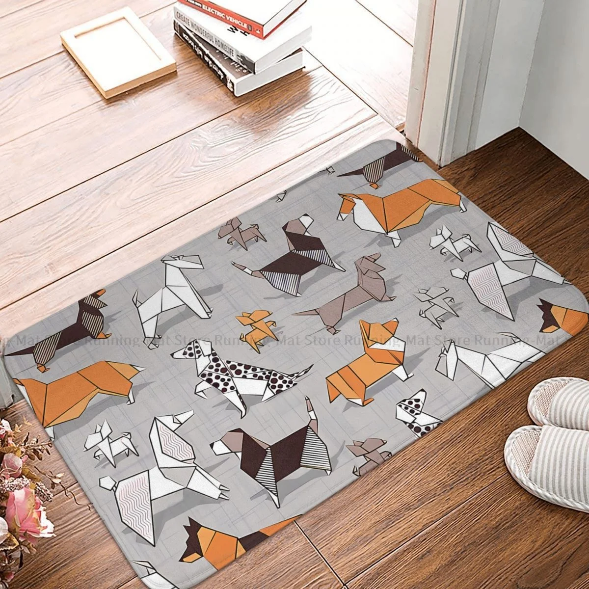 

Dachshund Pet Dog Kitchen Non-Slip Carpet Origami Doggie Friends Living Room Mat Welcome Doormat Home Decoration Rug