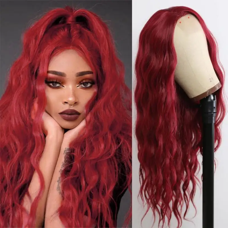 Water Wave Wig Wine Red Synthrtic Lace Front Wis Ginger Wig Pre-Plucked For Women With Natural Hairline Heat Resistant Daily Wig
Water Wave Wig Wine Red Synthrtic Lace Front Wis Ginger Wig Pre-Plucked For Women With Natural Hairline Heat Resistant Daily Wig