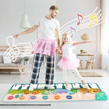 Baby Stepping Piano Music Blanket Kids Toddlers Floor Keyboard Dance Mat Game Carpet Teaching Crawling Blanket 110x36cm