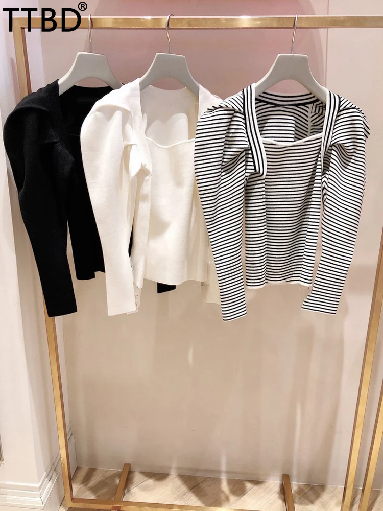 TTBD spring summer new fashion sweet knitted bottoming sweater lady retro french square collar puff sleeve knitted pullover top
TTBD spring summer new fashion sweet knitted bottoming sweater lady retro french square collar puff sleeve knitted pullover top