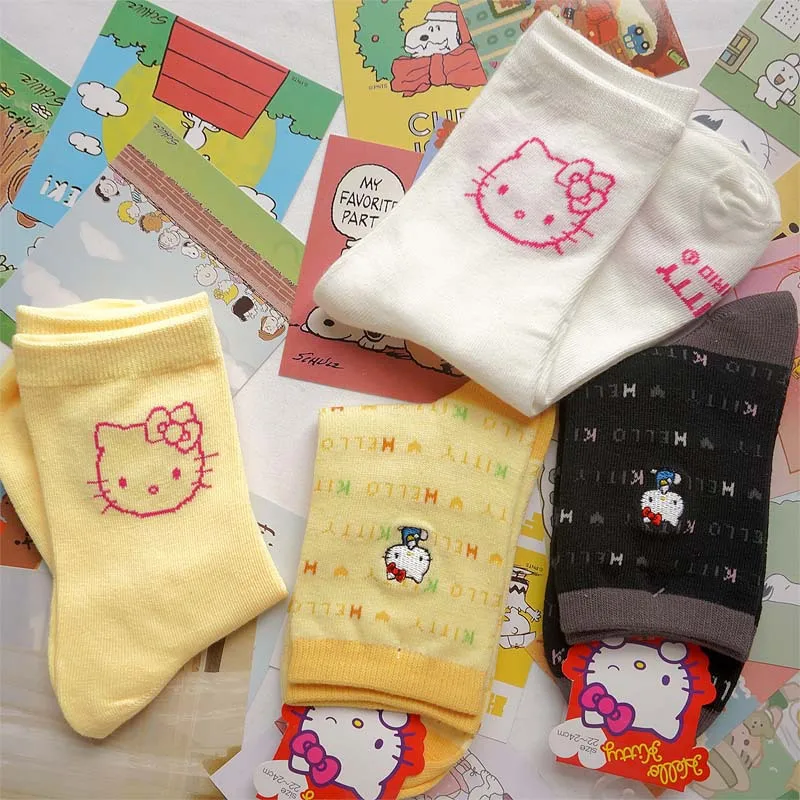Kawaii Sanrio Hello Kitty Cotton Socks Soft Cute Girls Y2K Cartoon Mid-Calf Socks for Femme Girl Lolita Socks
Kawaii Sanrio Hello Kitty Cotton Socks Soft Cute Girls Y2K Cartoon Mid-Calf Socks for Femme Girl Lolita Socks
