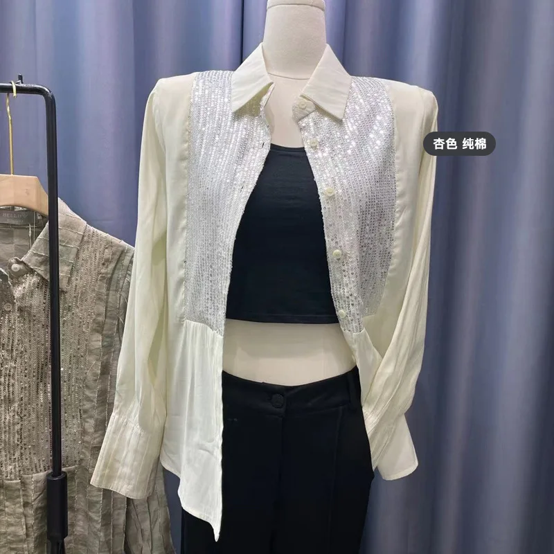 Heavy Craft Sequin Long Sleeve Polo Shirt Women's Spring/Summer 2023 New Style Elegant Design Top
Heavy Craft Sequin Long Sleeve Polo Shirt Women's Spring/Summer 2023 New Style Elegant Design Top