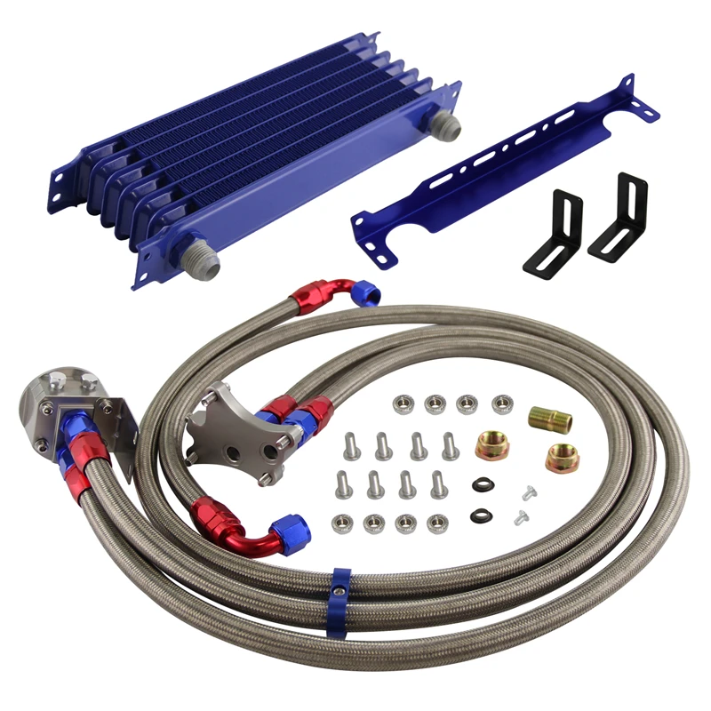 Performance 7 Row Oil Cooler Kit & Mount Bracket for Nissan S13 180SX S14 S15 200SX SR20DET 2.0L
Performance 7 Row Oil Cooler Kit & Mount Bracket for Nissan S13 180SX S14 S15 200SX SR20DET 2.0L