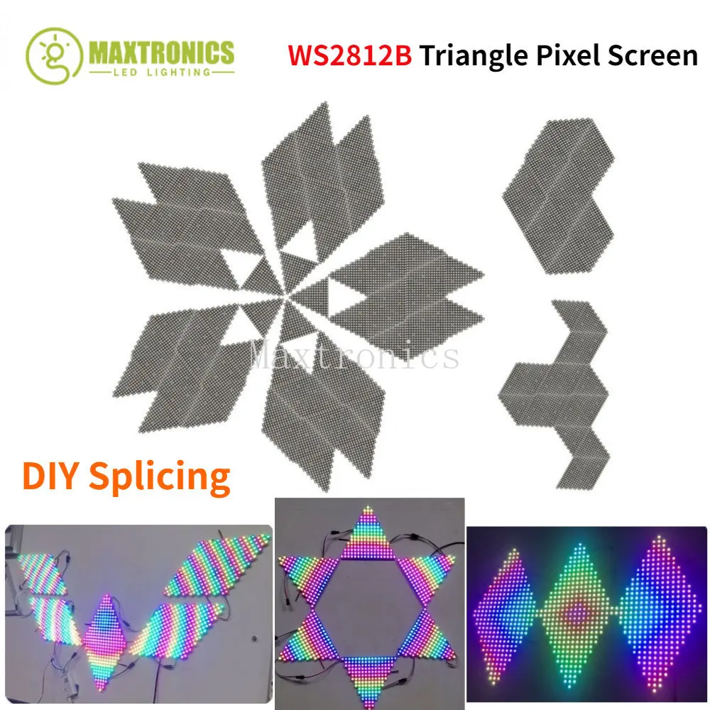 

New DC5V WS2812B Triangle LED Digital Pixel Screen Panel Modules Full Color Individually Addressable Programmable DIY Stitching