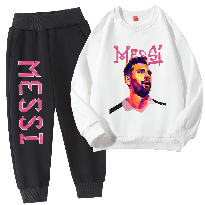 Messi head print children's thin sweatshirt suit casual tops and pants 2-piece set boys and girls sportswear
Messi head print children's thin sweatshirt suit casual tops and pants 2-piece set boys and girls sportswear
