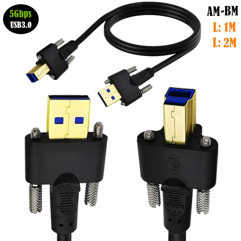 USB 3.0 Type A Male к B Male Кабель для передачи данных принтера с двойной винтовой блокировкой M3 для док-станции, внешние жесткие драйверы, сканер
USB 3.0 Type A Male к B Male Кабель для передачи данных принтера с двойной винтовой блокировкой M3 для док-станции, внешние жесткие драйверы, сканер