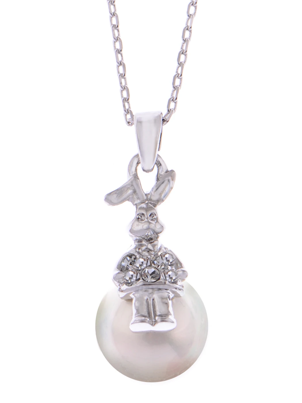 Golden Tone Rabbit Faux Pearl Bead Crystal Rhinestone Pendant Necklace 
Golden Tone Rabbit Faux Pearl Bead Crystal Rhinestone Pendant Necklace