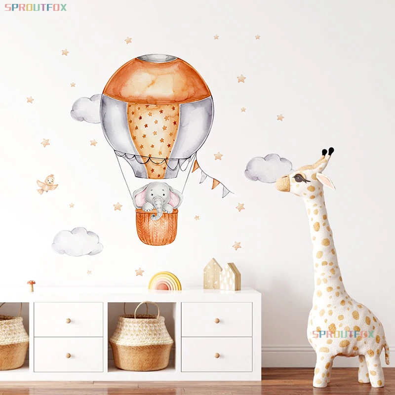 Cute Elephant Wall Decals Hot Air Ballon Wall Stickers Cartoon Animal Cloud Bird Wall Paper Home Baby Room Childlike Nursery
Cute Elephant Wall Decals Hot Air Ballon Wall Stickers Cartoon Animal Cloud Bird Wall Paper Home Baby Room Childlike Nursery