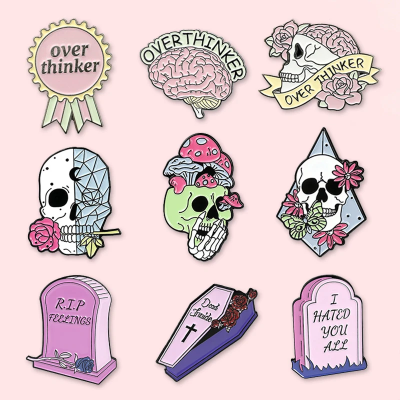 Fashion Punk Flower Skull Enamel Pin Over Thinker Rose Dagger Brooch Cowboy Backpack Lapel Badge Jewelry Gift for Friends
Fashion Punk Flower Skull Enamel Pin Over Thinker Rose Dagger Brooch Cowboy Backpack Lapel Badge Jewelry Gift for Friends