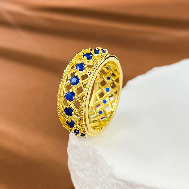 Spring Qiaoer Vintage 18K Gold Plated 925 Sterling Silver Lab Sapphire Gemstone Wedding Party Jewelry Gift Ring For Women
Spring Qiaoer Vintage 18K Gold Plated 925 Sterling Silver Lab Sapphire Gemstone Wedding Party Jewelry Gift Ring For Women