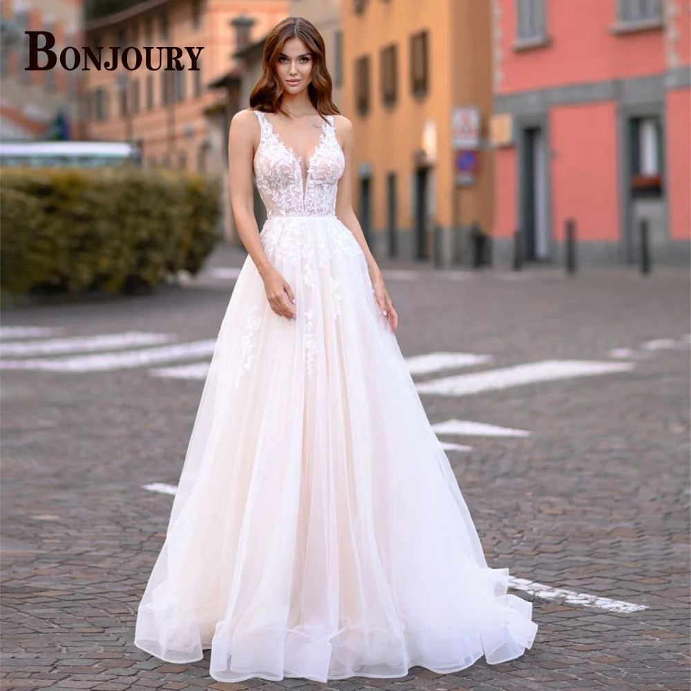 BONJOURY Mordern Wedding Dresses For Women Aline Tank 2023 Bride Buttons Sleeveless Appliques Custom Made Vestido De Novia
BONJOURY Mordern Wedding Dresses For Women Aline Tank 2023 Bride Buttons Sleeveless Appliques Custom Made Vestido De Novia