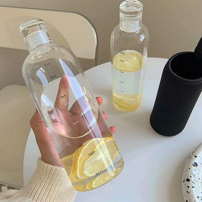 Large-capacity Summer Water Cup Time-scale Cup Men's And Women Transparent Glass High Temperature Leak-proof Simple Water Bottle
Large-capacity Summer Water Cup Time-scale Cup Men's And Women Transparent Glass High Temperature Leak-proof Simple Water Bottle