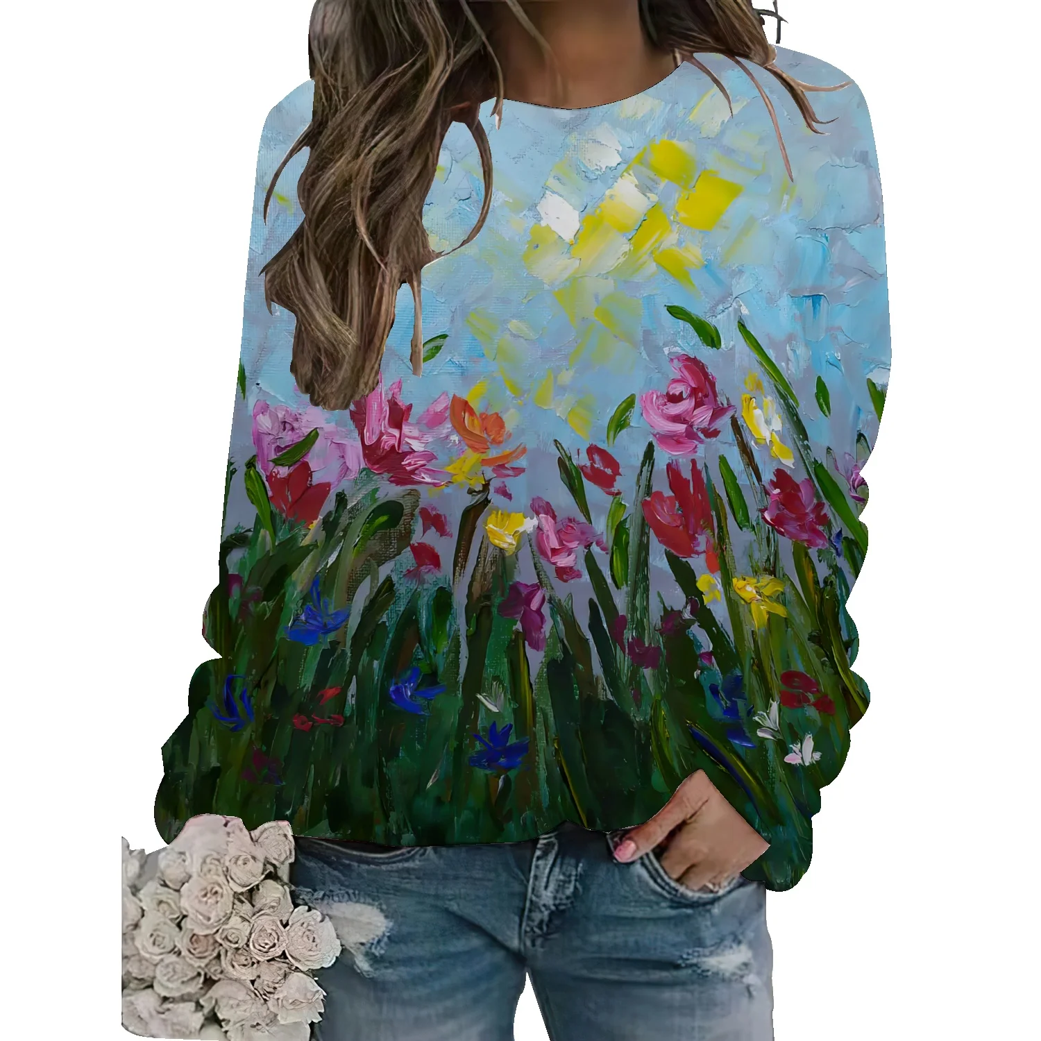 New 2022 Summer Hot Sale Long Sleeve Women's Floral Loose Urban Casual Round Neck Loose Women's Sweater
New 2022 Summer Hot Sale Long Sleeve Women's Floral Loose Urban Casual Round Neck Loose Women's Sweater
