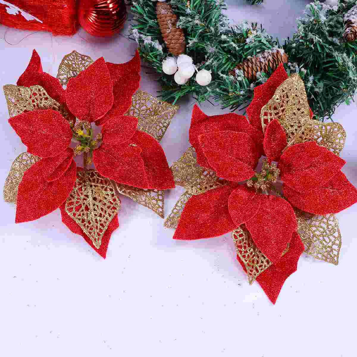 20pcs Christmas Pendants Hanging Christmas Tree Red Artificial Flower Decor Xmas Tree Ornaments
20pcs Christmas Pendants Hanging Christmas Tree Red Artificial Flower Decor Xmas Tree Ornaments