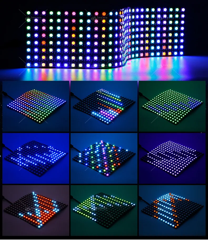 DC5V WS2812B WS2812IC RGB LED Digital Flexible Individually Addressable Panel Light 8x8 16x16 8x32CM Pixel Matrix Screen Modules
DC5V WS2812B WS2812IC RGB LED Digital Flexible Individually Addressable Panel Light 8x8 16x16 8x32CM Pixel Matrix Screen Modules