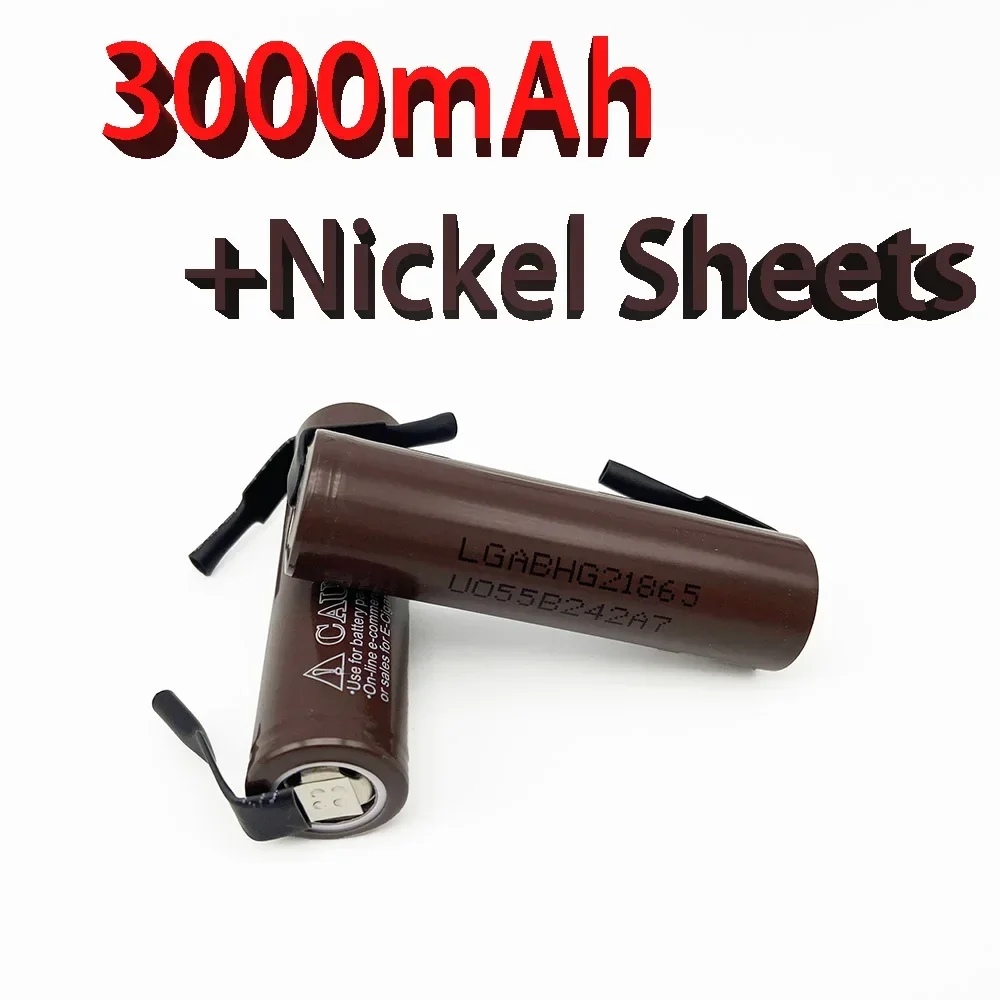 3000mAh 3.7V HG2 18650 battery, lithium-ion rechargeable battery, high discharge 30A power supply+DIY nickel sheet
3000mAh 3.7V HG2 18650 battery, lithium-ion rechargeable battery, high discharge 30A power supply+DIY nickel sheet