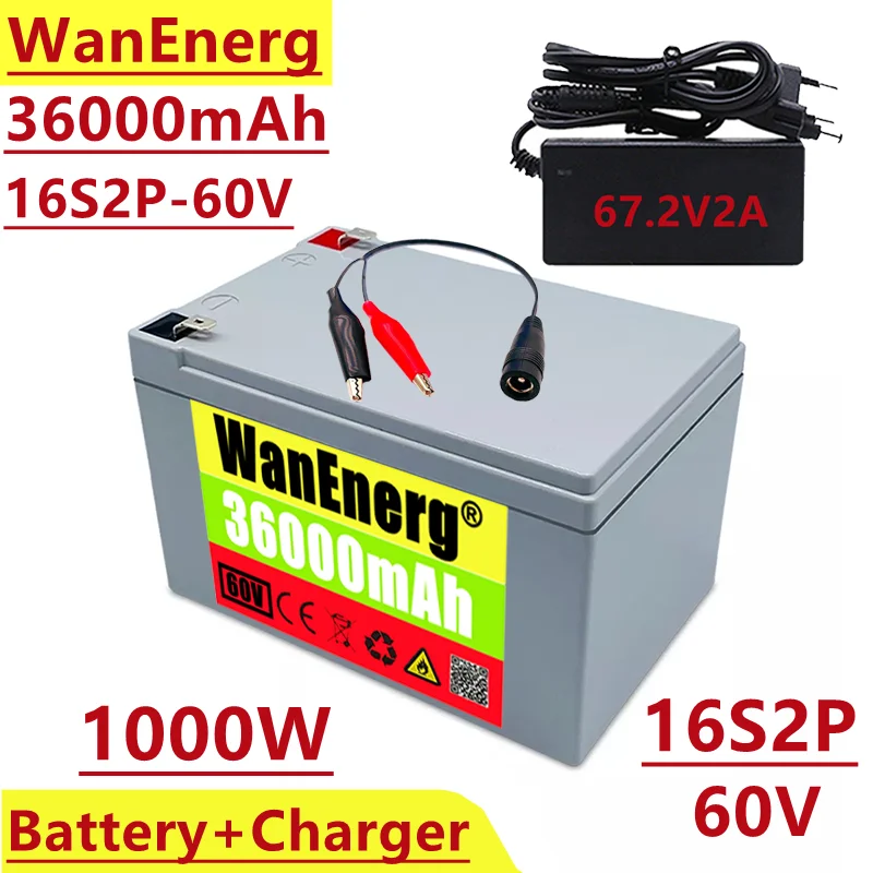 60V lithium ion battery pack, 18650 combination, 16s2p, 60V / 67.2v 36Ah, used for bicycles, electric cars and various equipment
60V lithium ion battery pack, 18650 combination, 16s2p, 60V / 67.2v 36Ah, used for bicycles, electric cars and various equipment