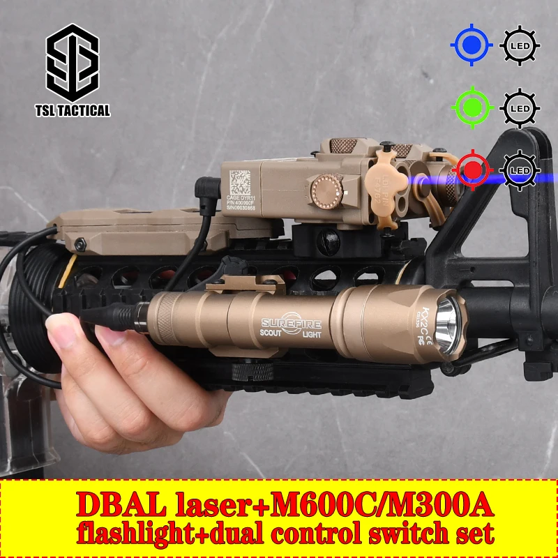 WADSN DBAL Red Dot Laser Pointer+Surefir M300A M600C Flashlight+Dual Control Switch Fit PicatinnyRail Hunting Airsoft Accessorie
WADSN DBAL Red Dot Laser Pointer+Surefir M300A M600C Flashlight+Dual Control Switch Fit PicatinnyRail Hunting Airsoft Accessorie
