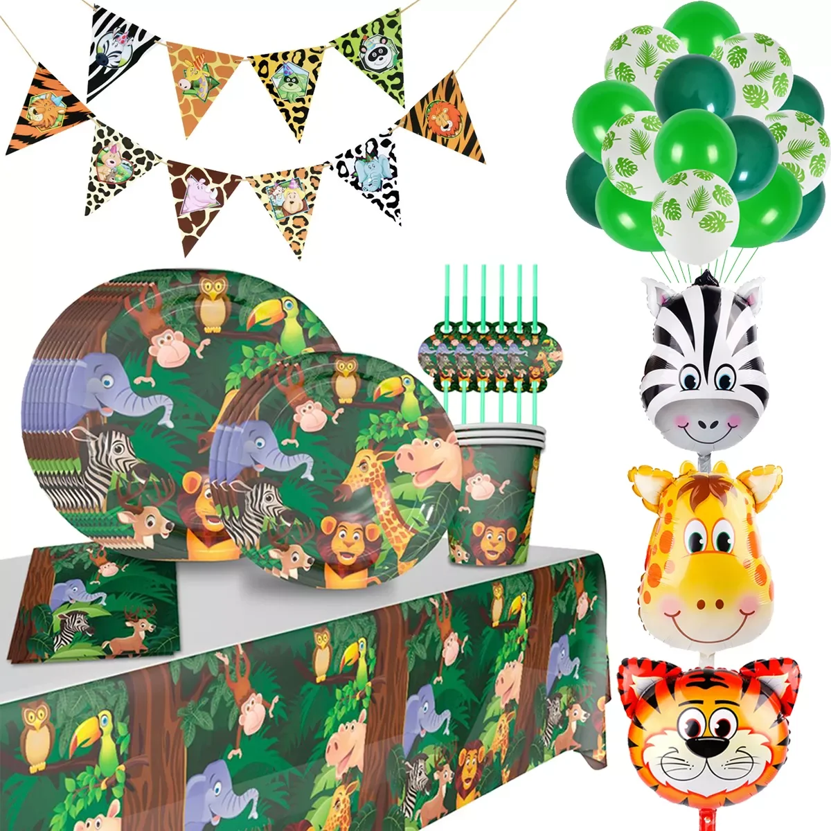 Jungle Animal Supplies Tableware Happy Birthday Party Decor Kids Boy Jungle Theme Party Safari Party Decor Green Forest
Jungle Animal Supplies Tableware Happy Birthday Party Decor Kids Boy Jungle Theme Party Safari Party Decor Green Forest