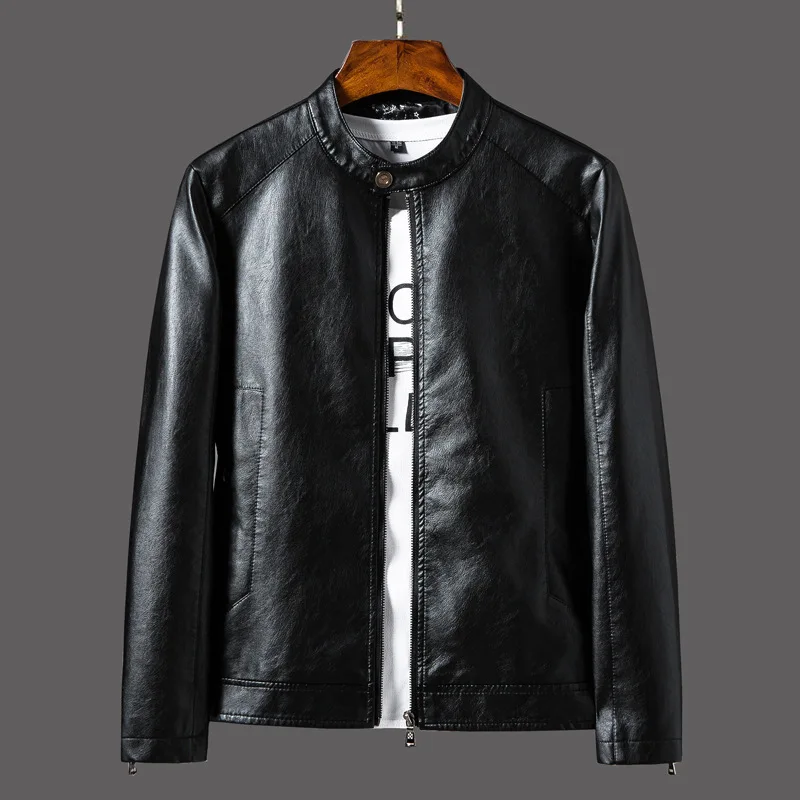 2022 men's spring and autumn leather jacket motorcycle clothes stand collar men's PU leather clothes Korean casual slim fit shor
2022 men's spring and autumn leather jacket motorcycle clothes stand collar men's PU leather clothes Korean casual slim fit shor