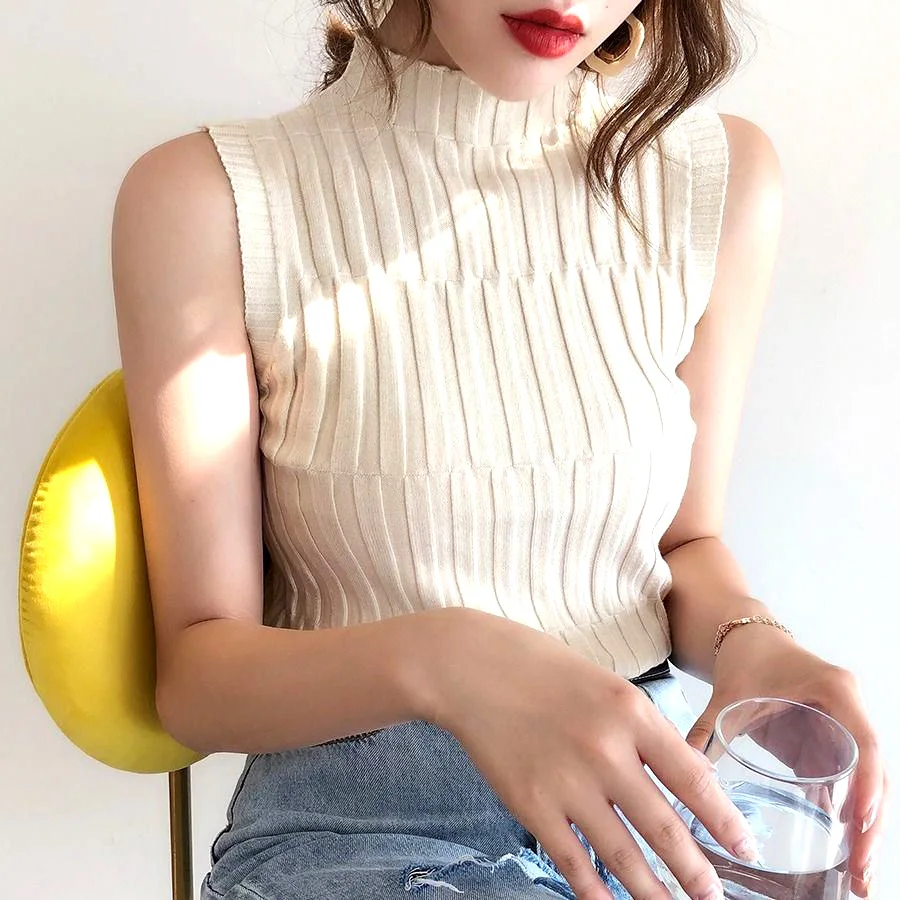 Woman Wool Knitted Sweater Vests High Collar Without Sleeves Coat In Autumn or Winter Oversize Black White Office Clothes Tops
Woman Wool Knitted Sweater Vests High Collar Without Sleeves Coat In Autumn or Winter Oversize Black White Office Clothes Tops