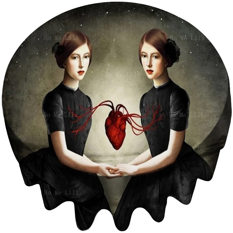 Водонепроницаемая круглая скатерть для девушек Twin Heart The Dark, лечебные отношения, винтажное искусство, поп-Рисование сюрреализма, от Ho Me Lili
Водонепроницаемая круглая скатерть для девушек Twin Heart The Dark, лечебные отношения, винтажное искусство, поп-Рисование сюрреализма, от Ho Me Lili