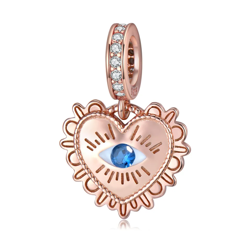 Rose Gold Devil's Eye Heart Dangle Charm fit Women Bracelet Necklace Lady Girl DIY Jewelry Gift S925 Sterling Silver Bead
Rose Gold Devil's Eye Heart Dangle Charm fit Women Bracelet Necklace Lady Girl DIY Jewelry Gift S925 Sterling Silver Bead