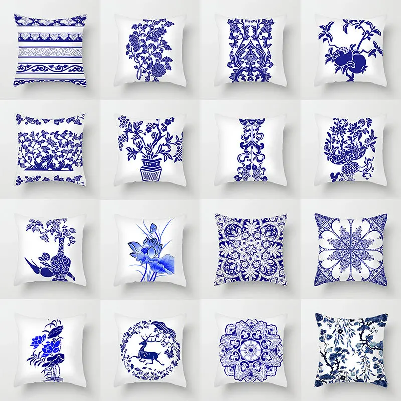 New Classical Home Sofa Cushion Retro Pillow Cover 45x45 Blue and White Porcelain Bedside Lumbar Cushion Cover Home Decoration
New Classical Home Sofa Cushion Retro Pillow Cover 45x45 Blue and White Porcelain Bedside Lumbar Cushion Cover Home Decoration