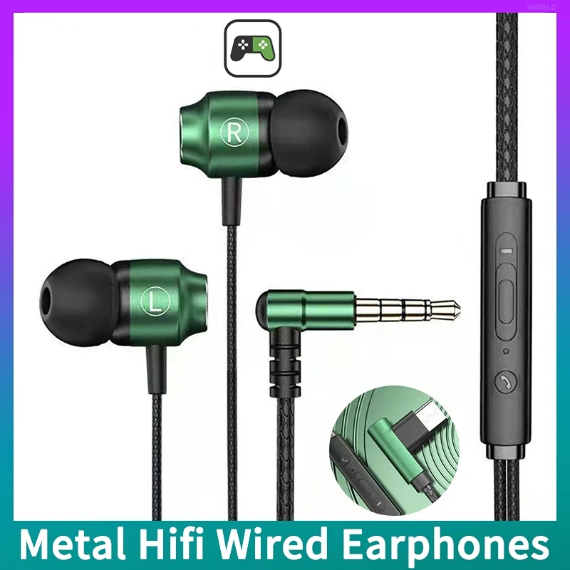 Metal Hifi Wired Earphones Headphones 3.5mm Type-C Connector With HD Mic Game Music Sport Headphone Bass Surround Sound Headsets
Metal Hifi Wired Earphones Headphones 3.5mm Type-C Connector With HD Mic Game Music Sport Headphone Bass Surround Sound Headsets