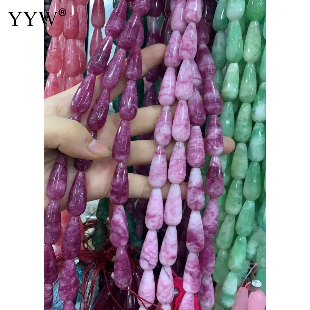 

10x25mm Teardrop Natural Gemstone Beads Waterdrop Length 38cm Blue Rose Garnet Design Beads For Necklace Jewelry Making DIY