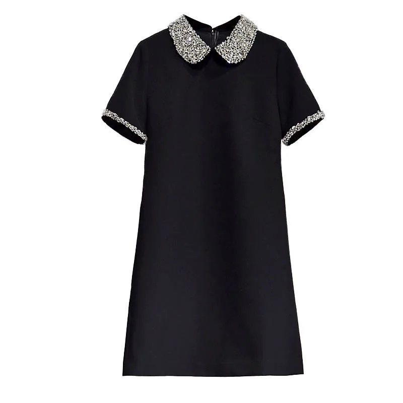 Black Small Sweet Wind Short-sleeved High Quality Heavy Hammer Bead Set Auger Brought Easy Loose Over Size Vintage Dress
Black Small Sweet Wind Short-sleeved High Quality Heavy Hammer Bead Set Auger Brought Easy Loose Over Size Vintage Dress