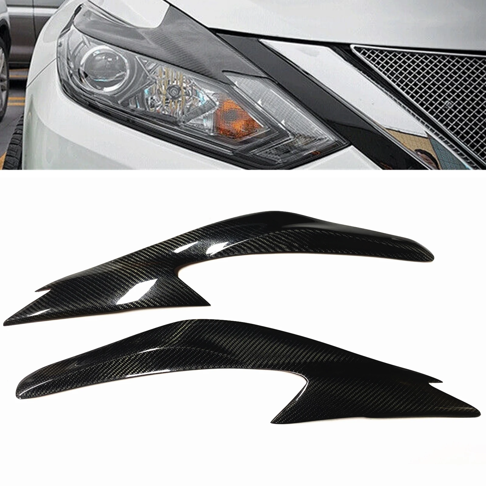 2PCS Carbon Fiber Car Headlight Eyebrow Head Light Lid Headlamp Eyelid Trim Sticker Front Cover Brow For Nissan Altima 2016-2018
2PCS Carbon Fiber Car Headlight Eyebrow Head Light Lid Headlamp Eyelid Trim Sticker Front Cover Brow For Nissan Altima 2016-2018