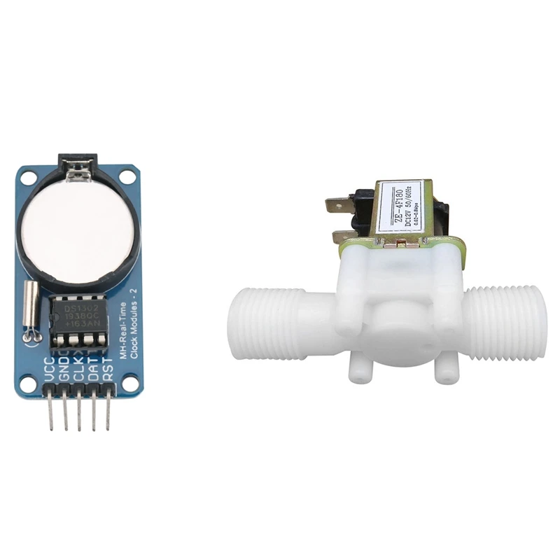 DS1302 Clock Module With Battery Real-Time Clock Module With 12V 1/2Inch N/C Plastic Electric Solenoid Valve
DS1302 Clock Module With Battery Real-Time Clock Module With 12V 1/2Inch N/C Plastic Electric Solenoid Valve