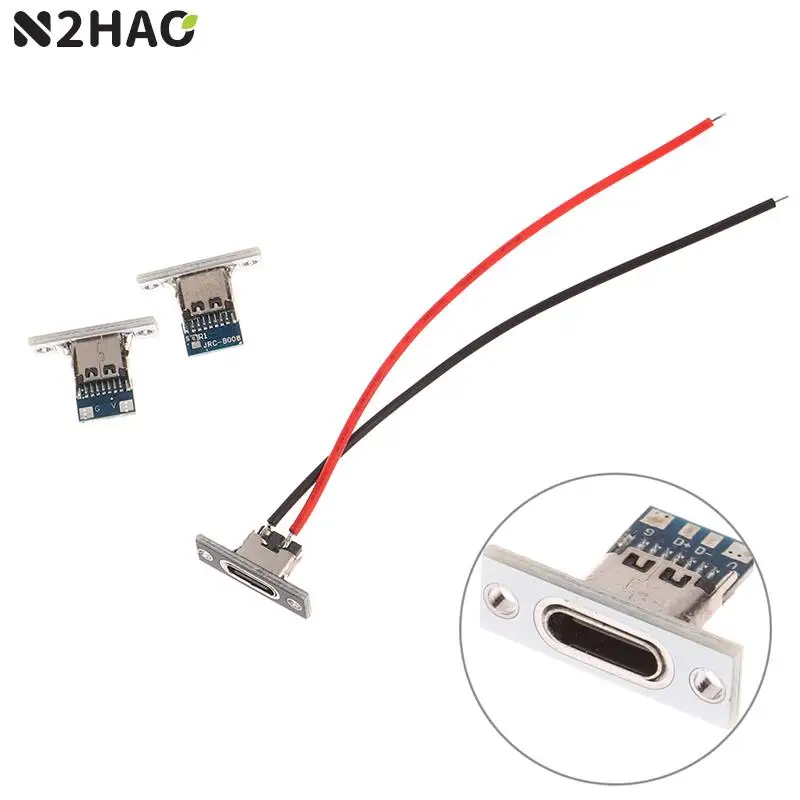 

USB Jack Type-C 2Pin 2P 4P Waterproof Strip Line Of Solder Joint Female Connector Jack Charging Port USB Type C Socket Connector