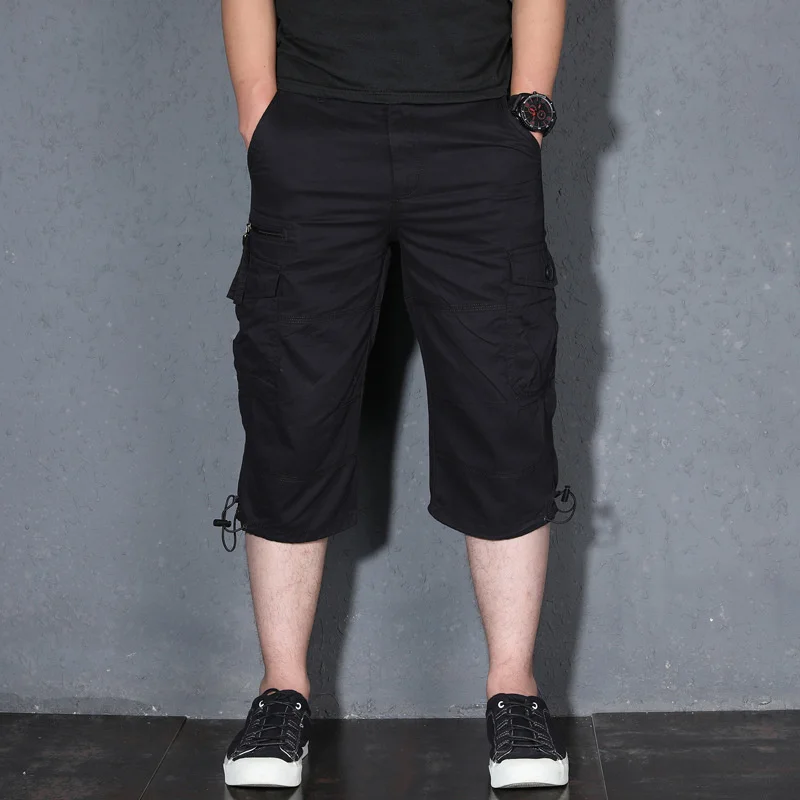 

Men's Summer Cargo Short Pants 3/4 Length Straight Loose Baggy Short Boardshort Male Clothing Hip Hop Short Plus Size S-5XL