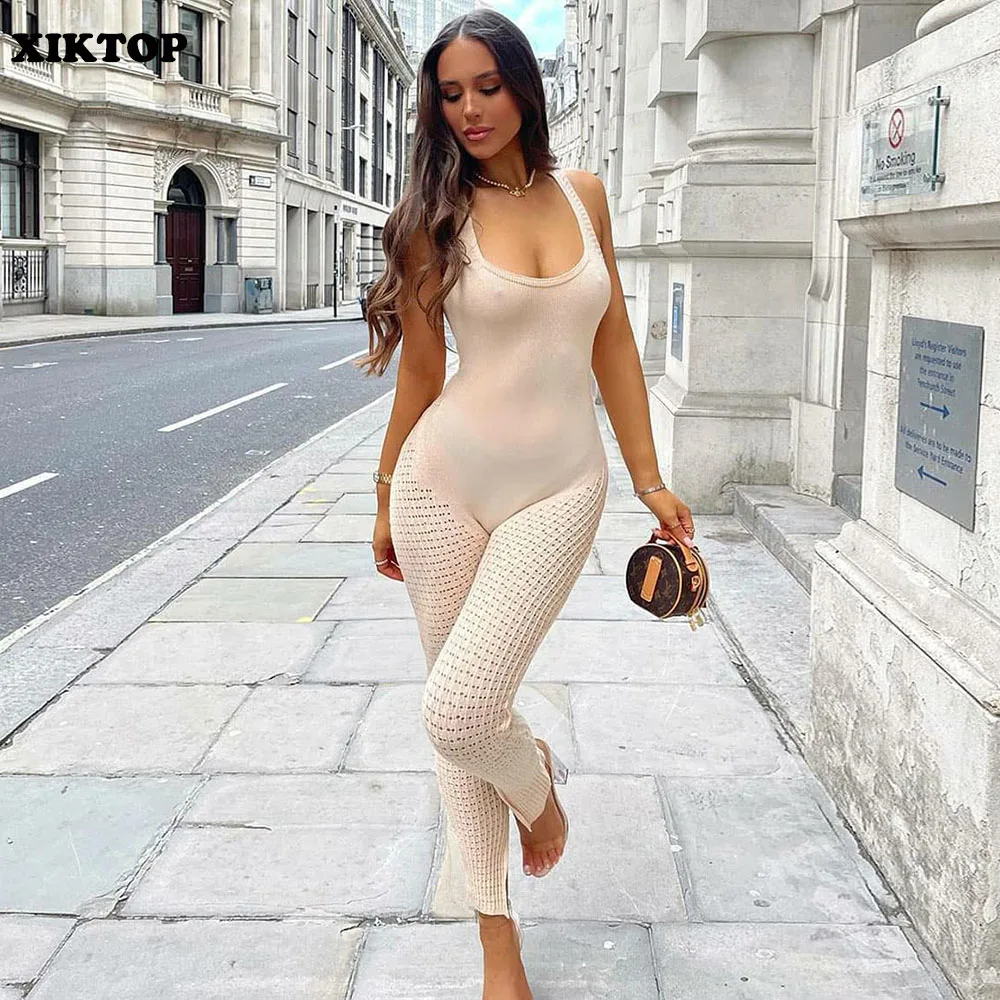 XIKTOP Knitted Jumpsuit Women Summer Sexy Backless Overalls Fashion Streetwear Casual Sleeveless Slim One Piece Rompers
XIKTOP Knitted Jumpsuit Women Summer Sexy Backless Overalls Fashion Streetwear Casual Sleeveless Slim One Piece Rompers