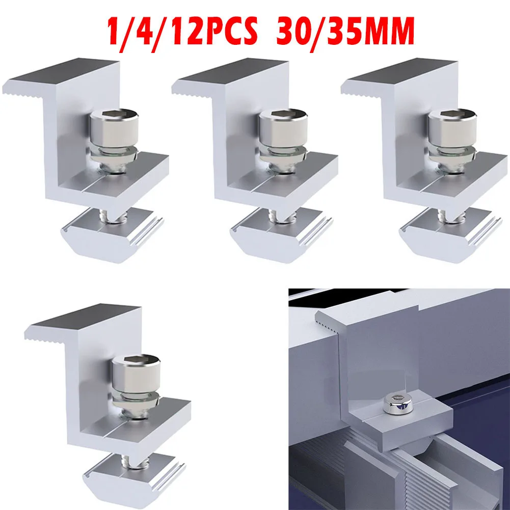 4/12Pcs PV Solar Panel Mount Bracket End Clamp Photovoltaic Aluminum Alloy Support For Solar Panel System Installation Racking
4/12Pcs PV Solar Panel Mount Bracket End Clamp Photovoltaic Aluminum Alloy Support For Solar Panel System Installation Racking
