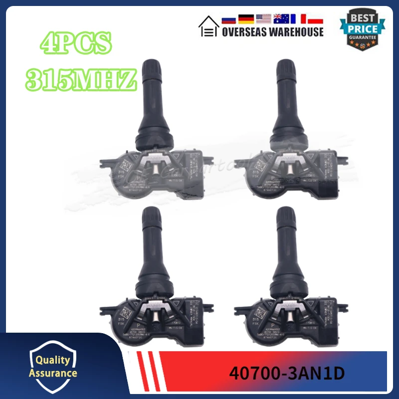 40700-3AN1D TPMS TIRE PRESSURE SENSOR For Nissan Leaf Sentra 2018 Tyre Monitor System Pressure Sensor 315MHz 4PCS
40700-3AN1D TPMS TIRE PRESSURE SENSOR For Nissan Leaf Sentra 2018 Tyre Monitor System Pressure Sensor 315MHz 4PCS