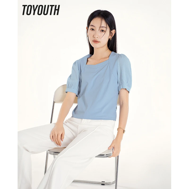 Toyouth Women T-shirt 2023 Summer Puff Sleeve Square Neck Slim Fit Tees Sorona Cool Fabric Simple Basic Casual White Blue Tops
Toyouth Women T-shirt 2023 Summer Puff Sleeve Square Neck Slim Fit Tees Sorona Cool Fabric Simple Basic Casual White Blue Tops
