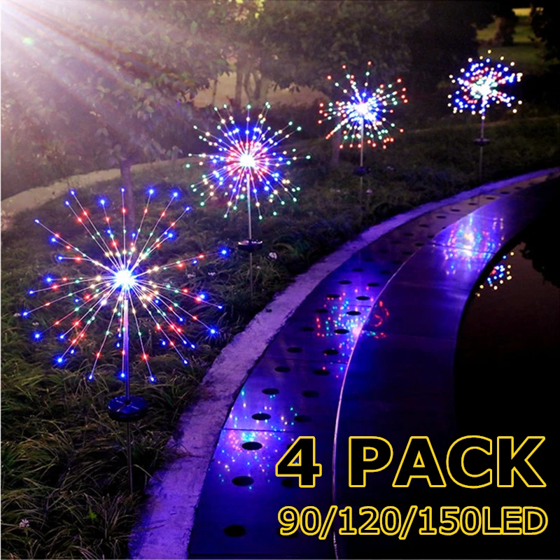 4 Pack Outdoor Solar Lights 90/120/150 LEDs Solar Fireworks Lamp Garden Decor Outdoor Garden Lawn Lamp New Year Christmas Decor
4 Pack Outdoor Solar Lights 90/120/150 LEDs Solar Fireworks Lamp Garden Decor Outdoor Garden Lawn Lamp New Year Christmas Decor