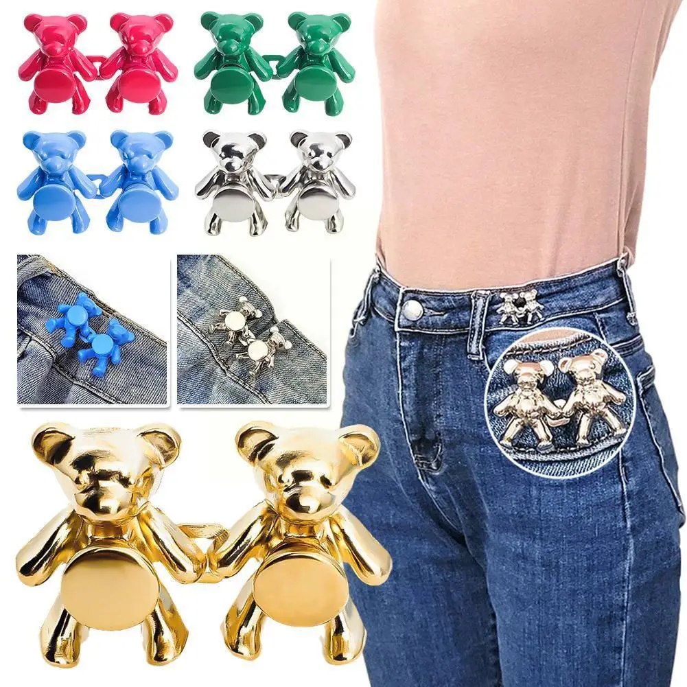 Adjustable Bear Tighten Waist Button Pin Waist Detachable Extender Pant Pin Button Fashion Tightener Waist Jean J7Y0
Adjustable Bear Tighten Waist Button Pin Waist Detachable Extender Pant Pin Button Fashion Tightener Waist Jean J7Y0