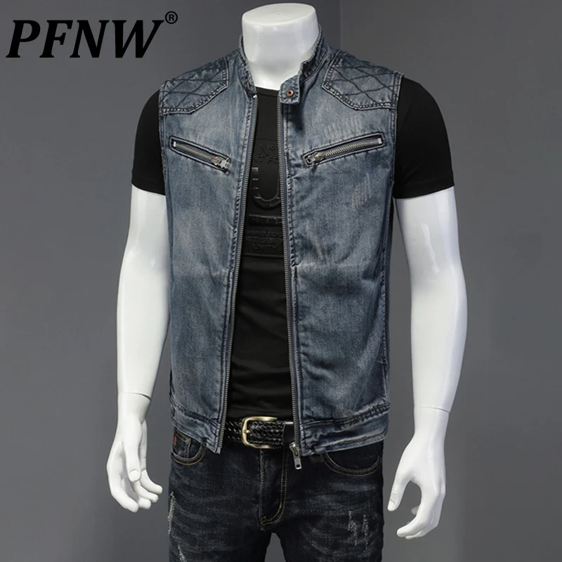 PFNW Korean Style Slim Trend Old Casual Vest For Men Fashion New V-neck Tide Handsome Sleeveless Jeans Tops Vest 12A3111
PFNW Korean Style Slim Trend Old Casual Vest For Men Fashion New V-neck Tide Handsome Sleeveless Jeans Tops Vest 12A3111
