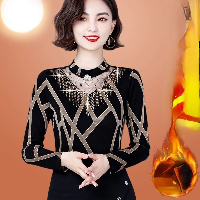 Woman Round Neck Lace Bottoming Shirt Female Long-sleeved Mesh Tops Clothing Ladies Patchwork Flower Transparent T G634
Woman Round Neck Lace Bottoming Shirt Female Long-sleeved Mesh Tops Clothing Ladies Patchwork Flower Transparent T G634