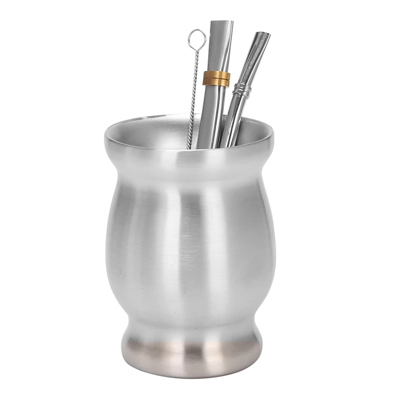 Double-Wall Stainless Yerba Mate Gourd Tea Cup Set Coffee Water Cup With 2 Bombillas Straws Spoon&Clean Brush 8Oz
Double-Wall Stainless Yerba Mate Gourd Tea Cup Set Coffee Water Cup With 2 Bombillas Straws Spoon&Clean Brush 8Oz