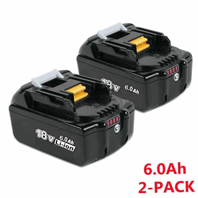 2-Packs 6.0Ah Replacement Battery For Makita 18v Battery BL1860B Lithium-ion BL1860 BL1850 BL1830 LXT400 Cordless Power Tools
2-Packs 6.0Ah Replacement Battery For Makita 18v Battery BL1860B Lithium-ion BL1860 BL1850 BL1830 LXT400 Cordless Power Tools