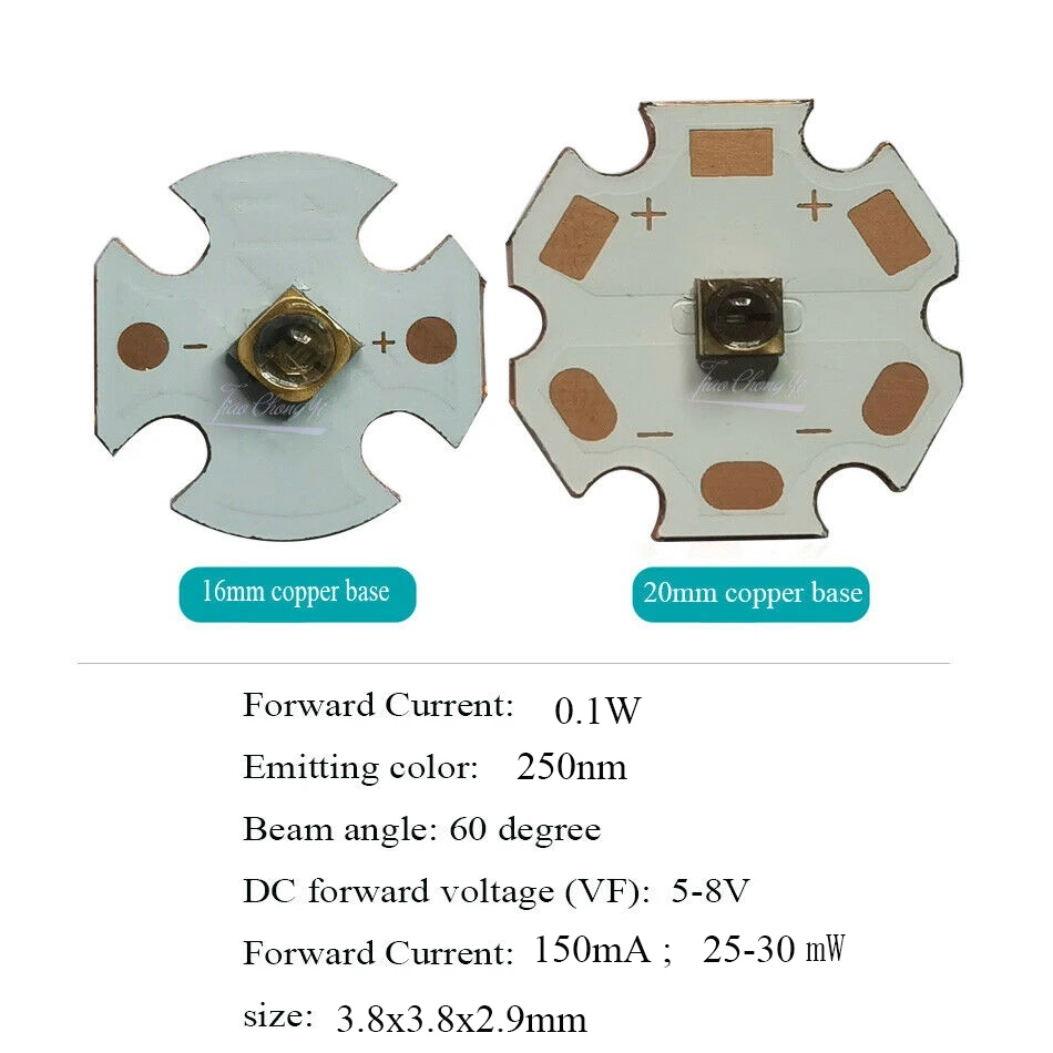 TiaoChongYi UVC LED лампа 0.1W 1W 2W
TiaoChongYi UVC LED лампа 0.1W 1W 2W
