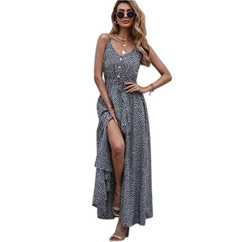 Платье женское длинное в стиле бохо, с леопардовым принтом, поясом и пуговицами
Платье женское длинное в стиле бохо, с леопардовым принтом, поясом и пуговицами